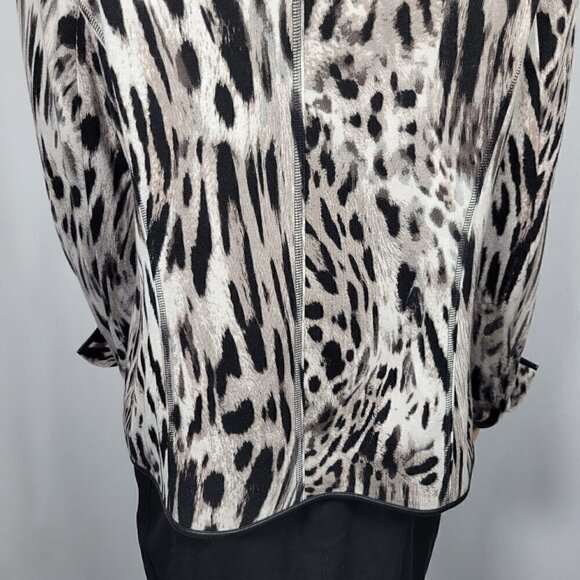 Basler Women's Animal Print Blazer/Jacket Faux Leather Accents Size EU42 (XL) - Picture 6 of 13